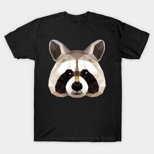 Raccoon Polygon Head Geometric Animals Geometry T-Shirt